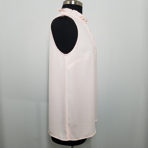 ✔ Talbots Ruffle Collar Partial Button Tank Blouse - Picture 3 of 7